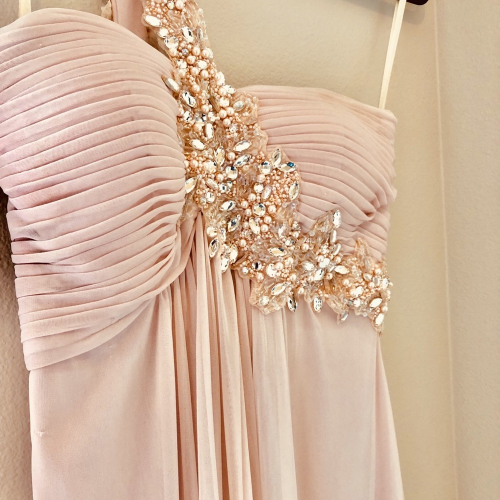 Blush Pink Bridesmaid Dress - Picture 3 of 4